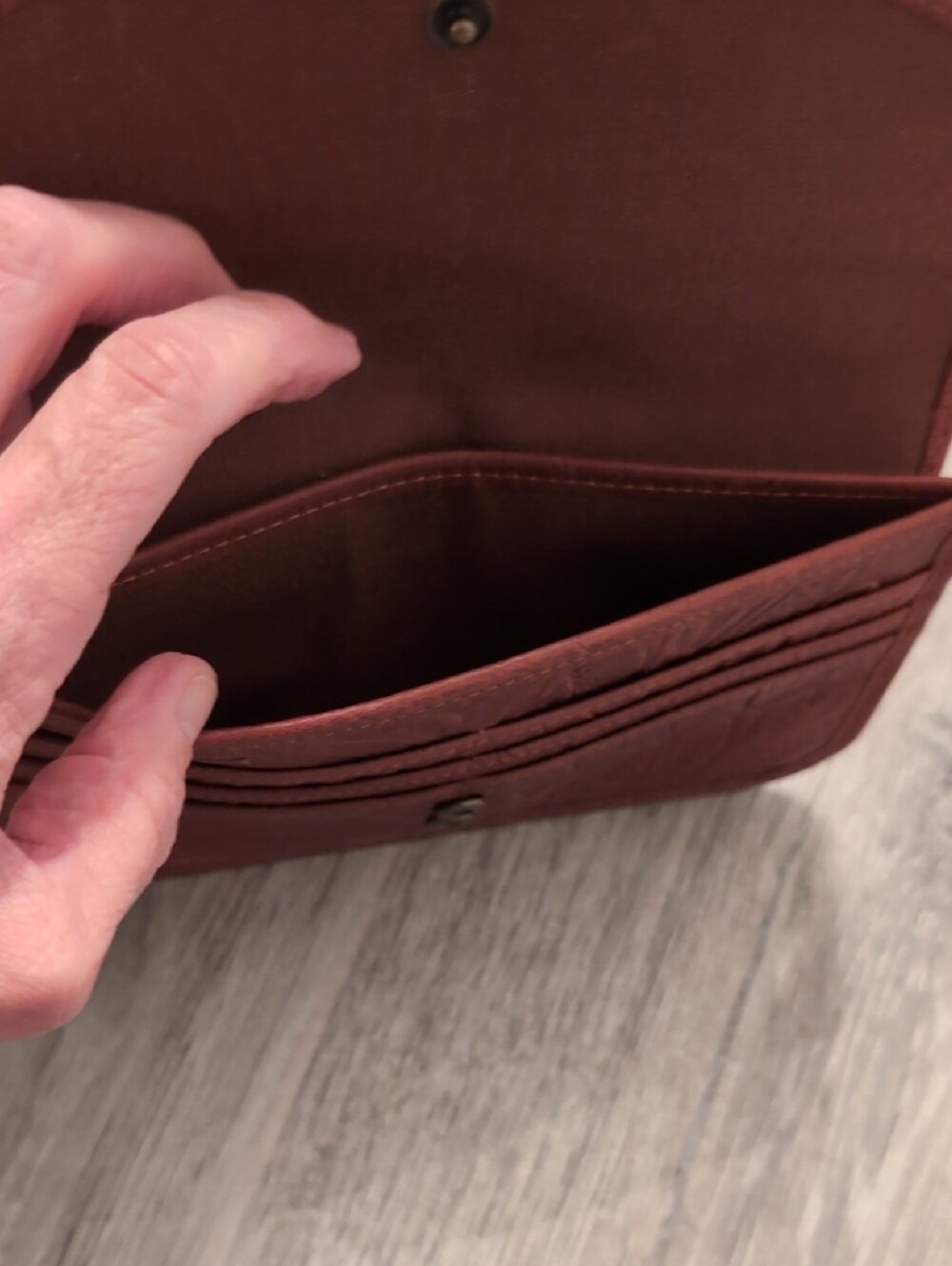 American Leather Co. embossed Leather Wallet Clutch - Picture 6 of 6